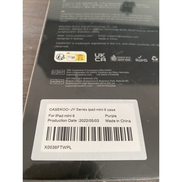 iPad Mini 6 case CASEKOO JY Series case for Ipad 6 Purple Smart Cover new sealed - Picture 4 of 9